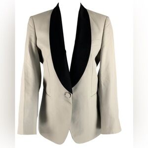 Stella McCartney Size XS Silver Black Silk Tuxedo Blazer